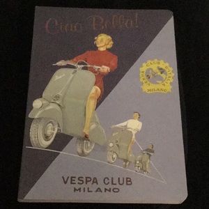 NWOT VTG Y2K Retro Vespa Club Milano Design Lined Journal Cavallini Papers